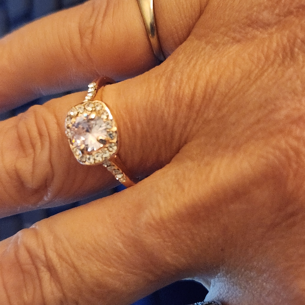 New Womens Diamond CZ Engagement Rose Gold Ring Sz 8